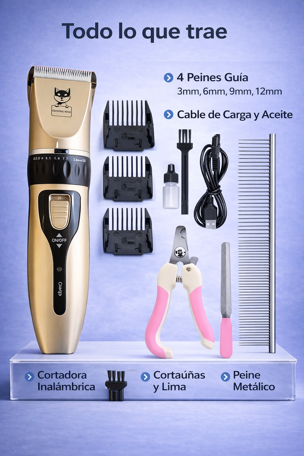 Maquina de cortar para mascotas KEMEI 🐕🐾🐈