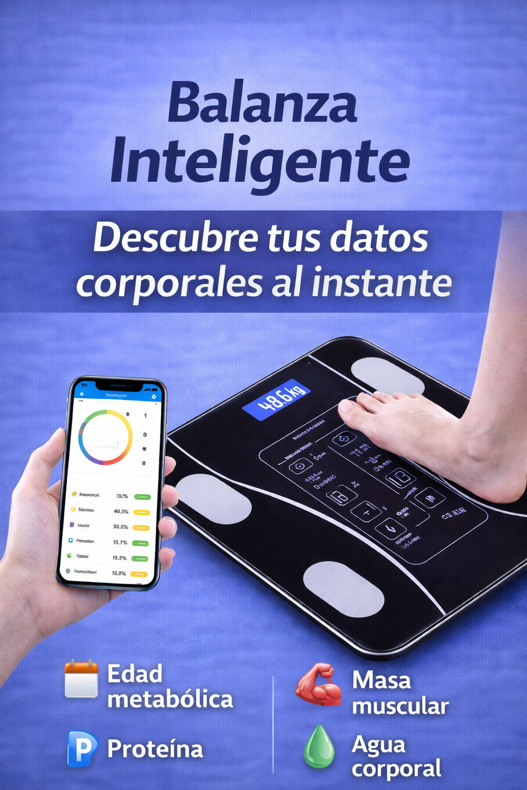 🔥BALANZA DIGITAL BLUETOOTH💪